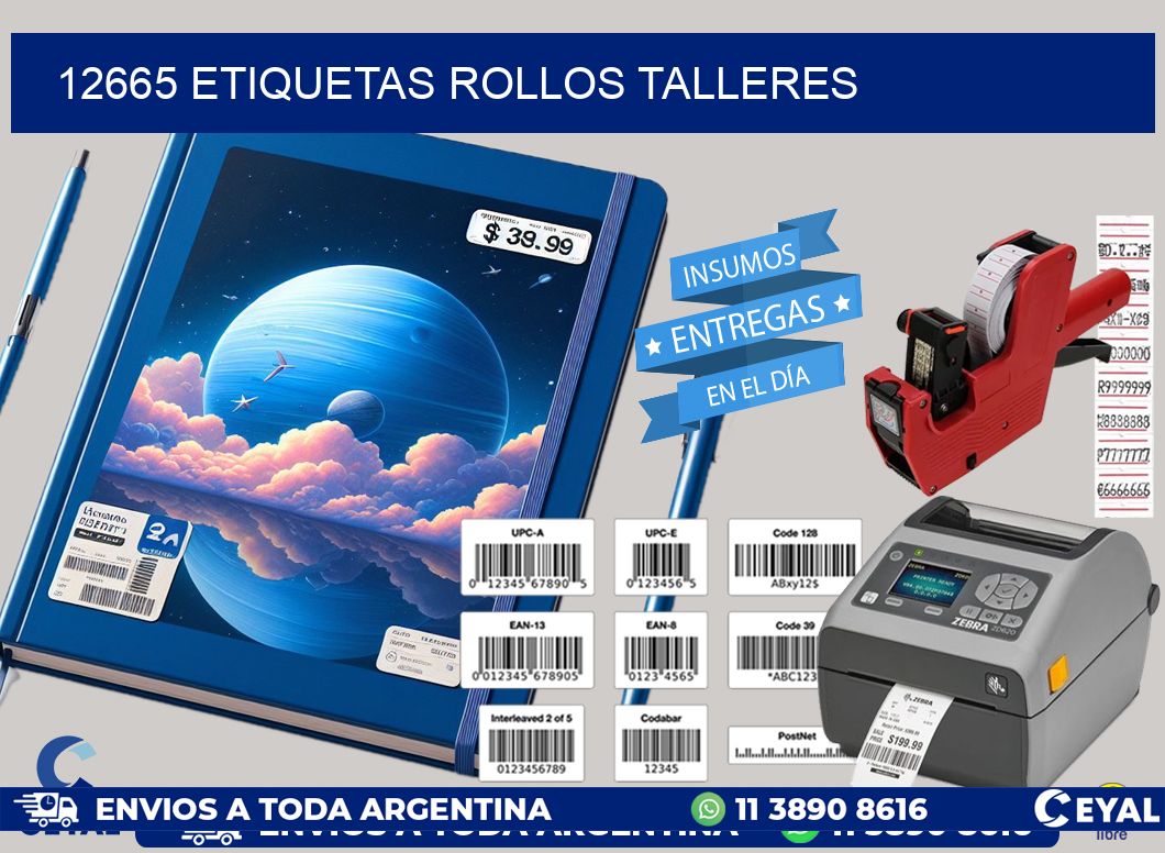 12665 etiquetas rollos TALLERES