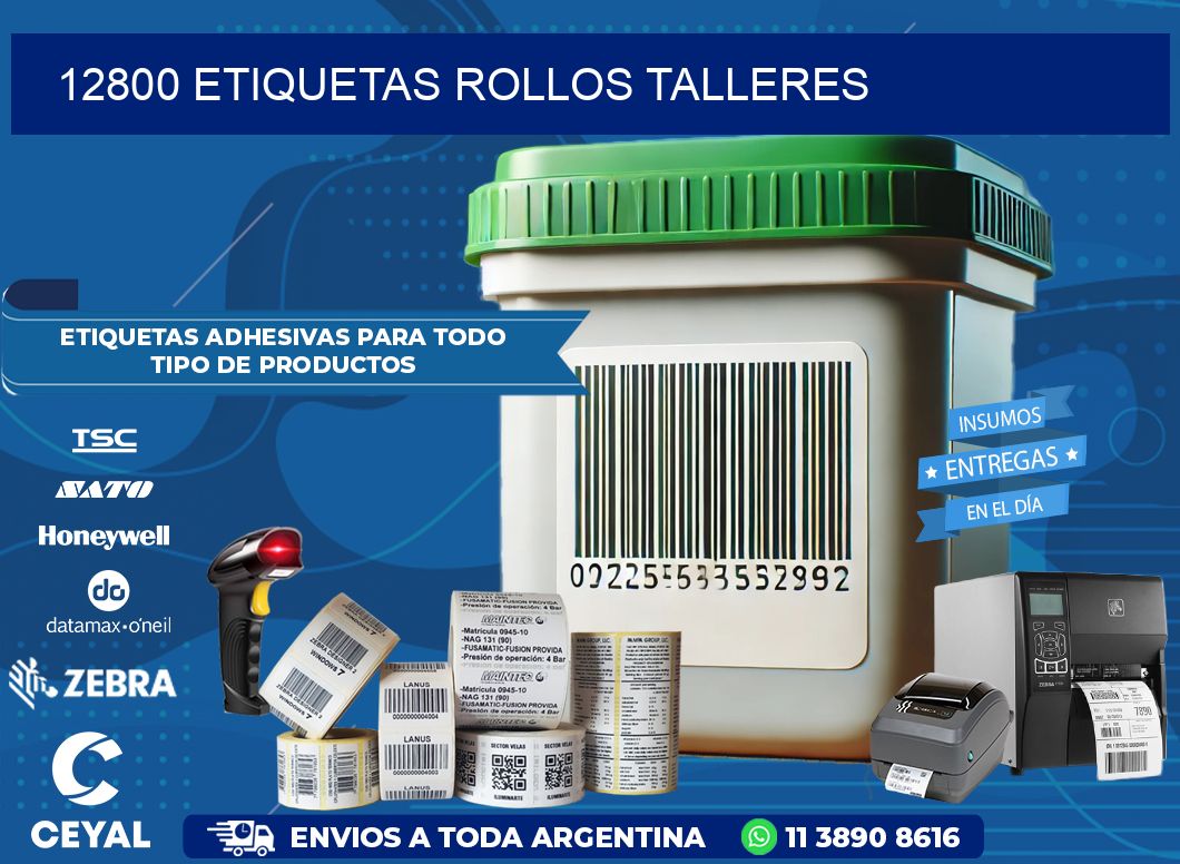 12800 etiquetas rollos TALLERES
