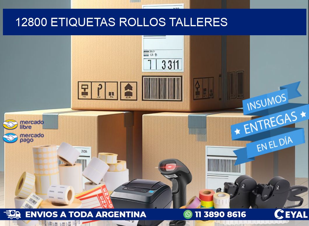 12800 etiquetas rollos TALLERES