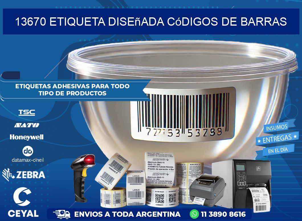 13670 etiqueta diseñada códigos de barras