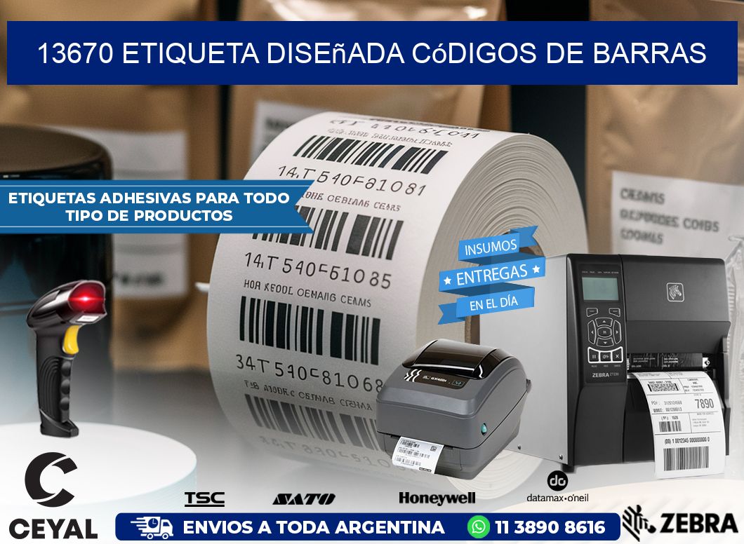13670 etiqueta diseñada códigos de barras