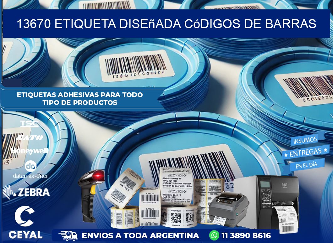 13670 etiqueta diseñada códigos de barras