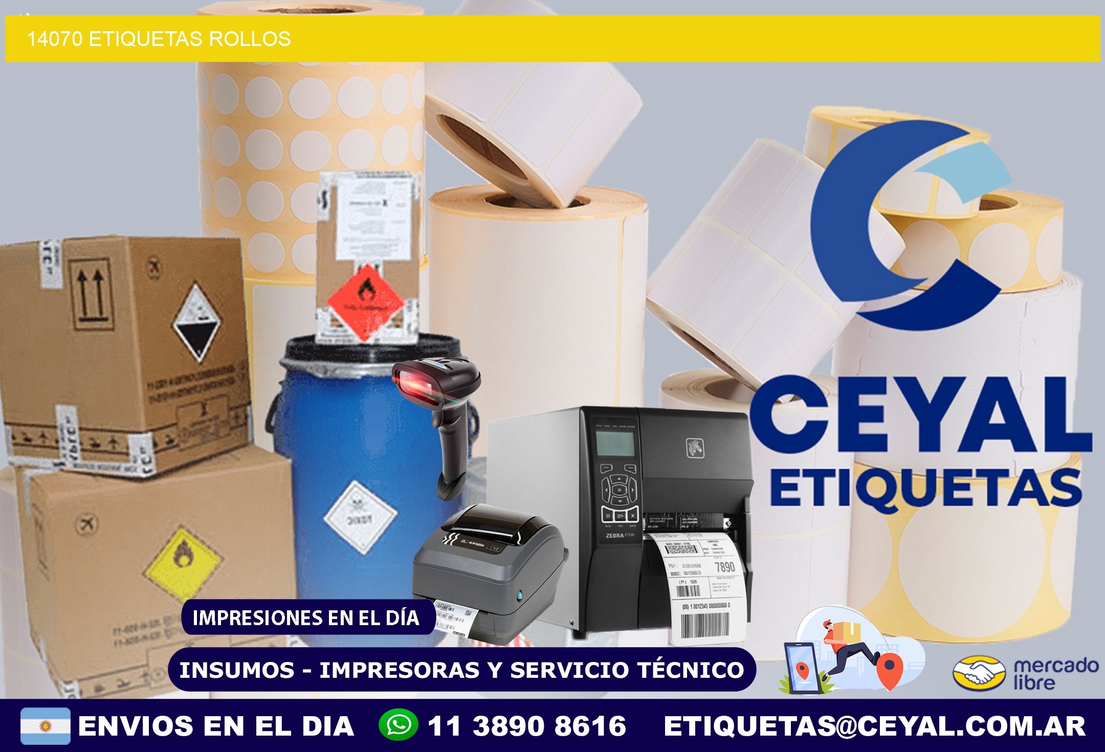 14070 etiquetas rollos