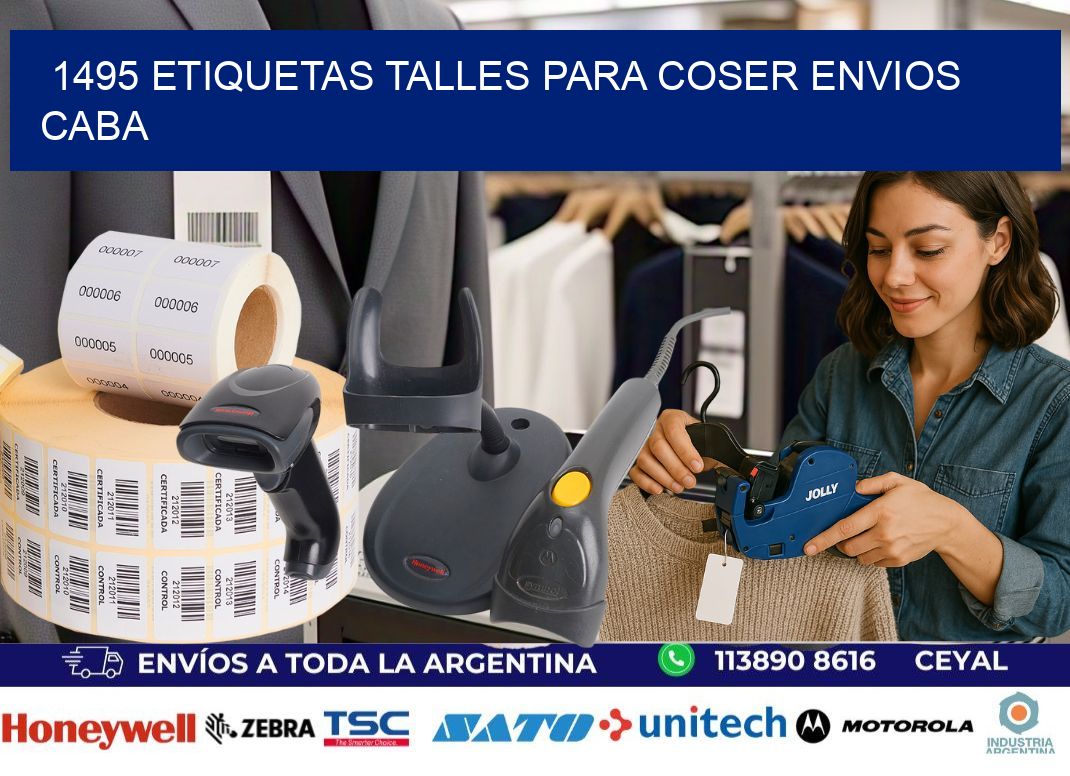 1495 ETIQUETAS TALLES PARA COSER ENVIOS CABA