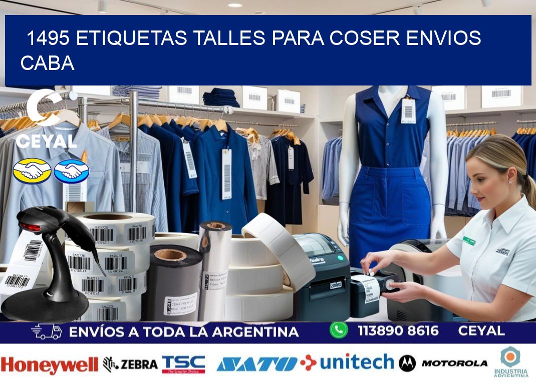 1495 ETIQUETAS TALLES PARA COSER ENVIOS CABA