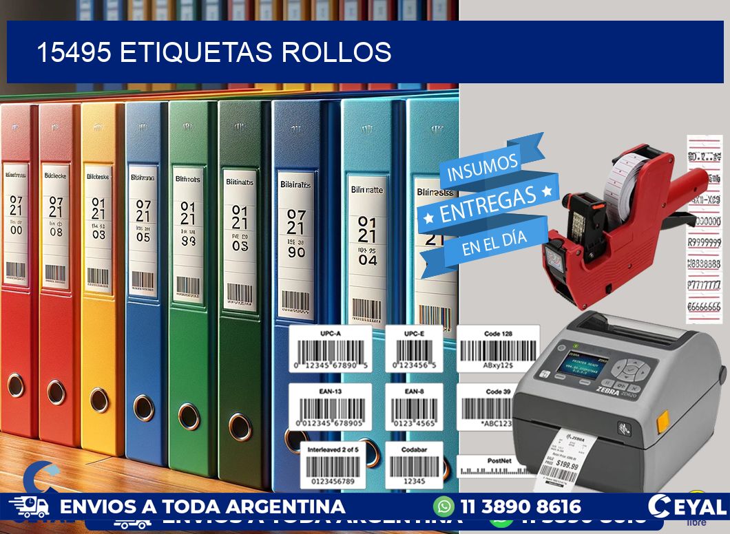 15495 etiquetas rollos