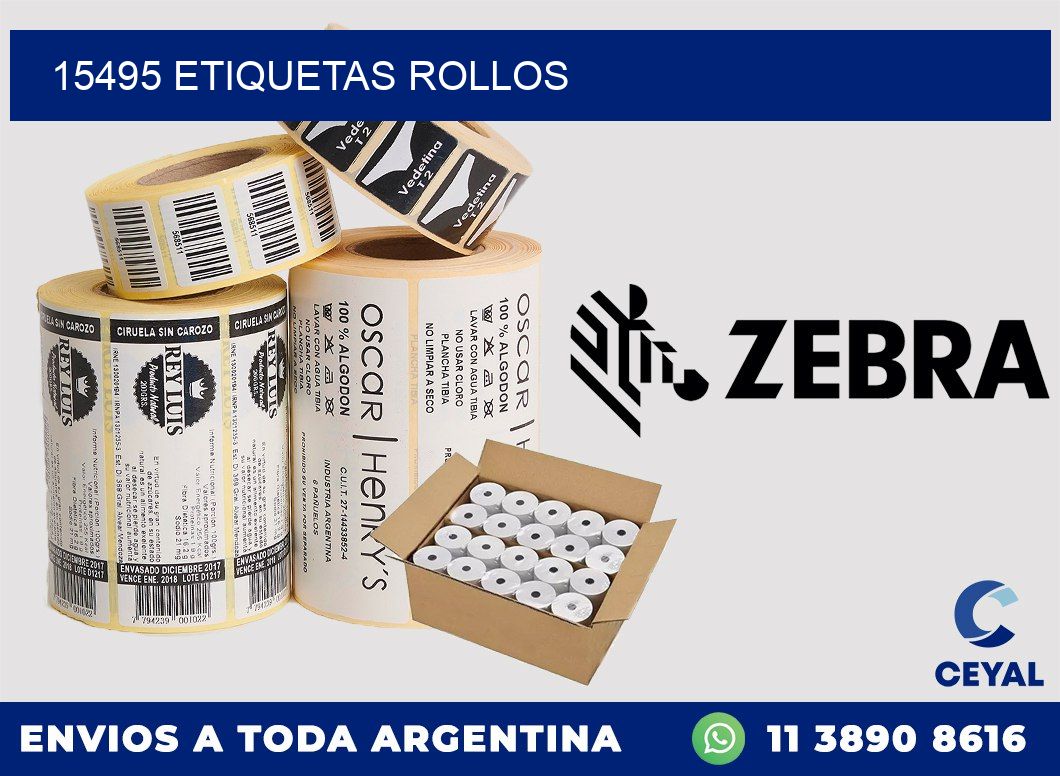15495 etiquetas rollos