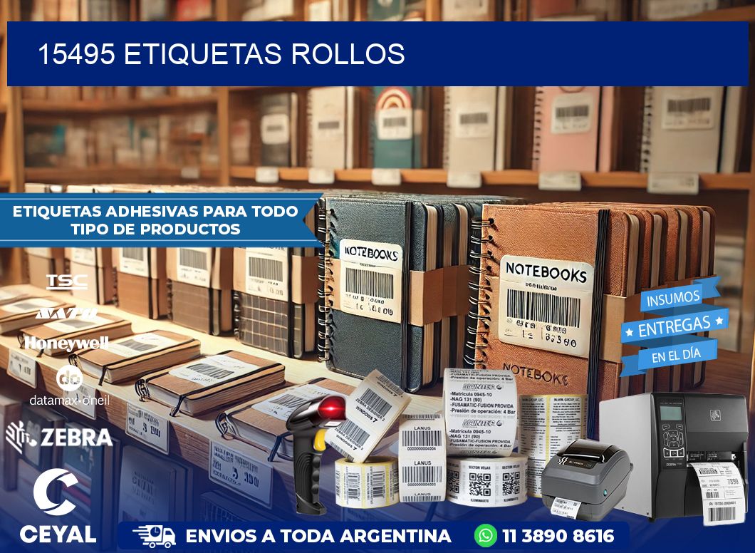 15495 etiquetas rollos