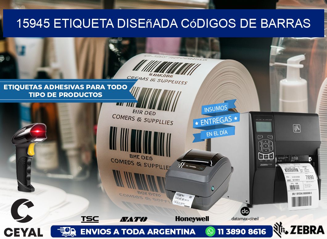 15945 etiqueta diseñada códigos de barras