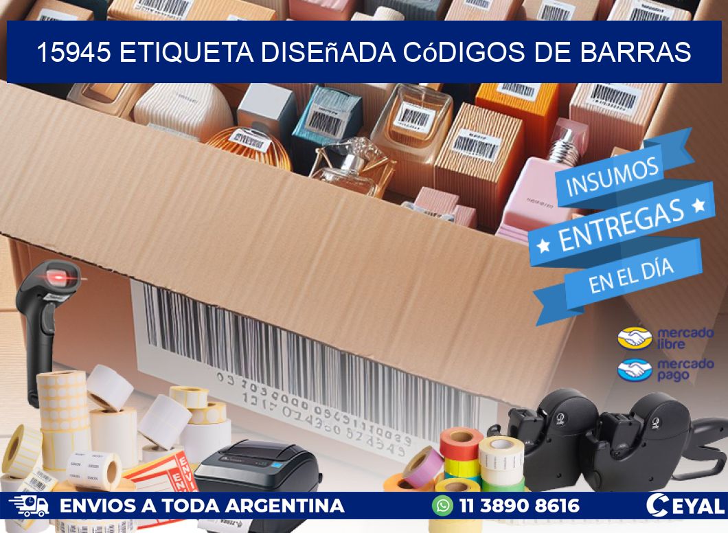 15945 etiqueta diseñada códigos de barras