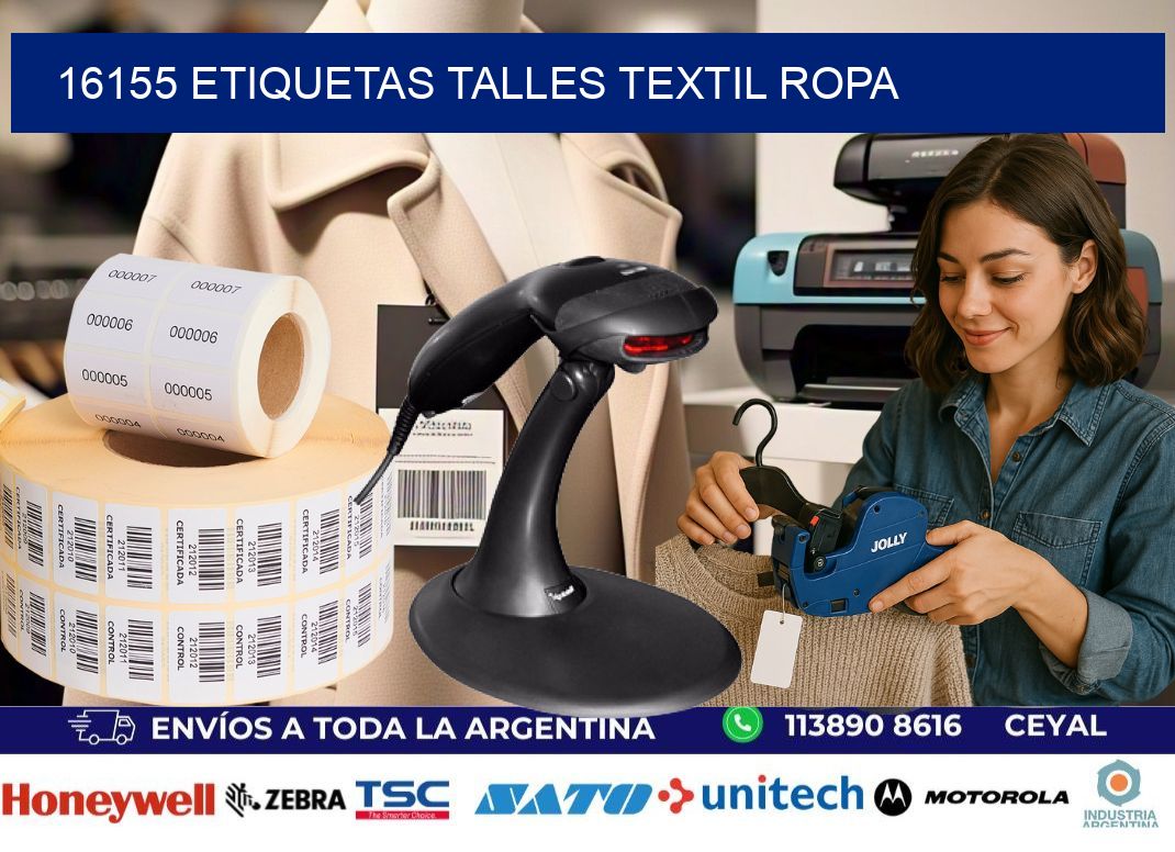 16155 ETIQUETAS TALLES TEXTIL ROPA