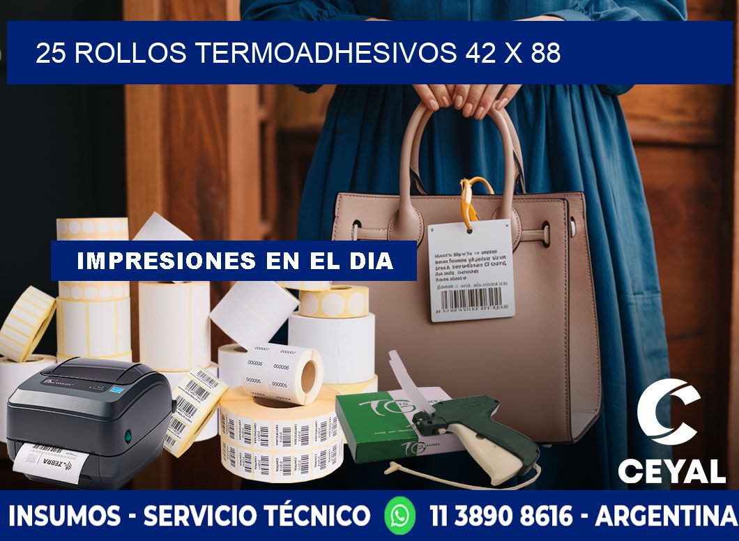 25 ROLLOS TERMOADHESIVOS 42 x 88