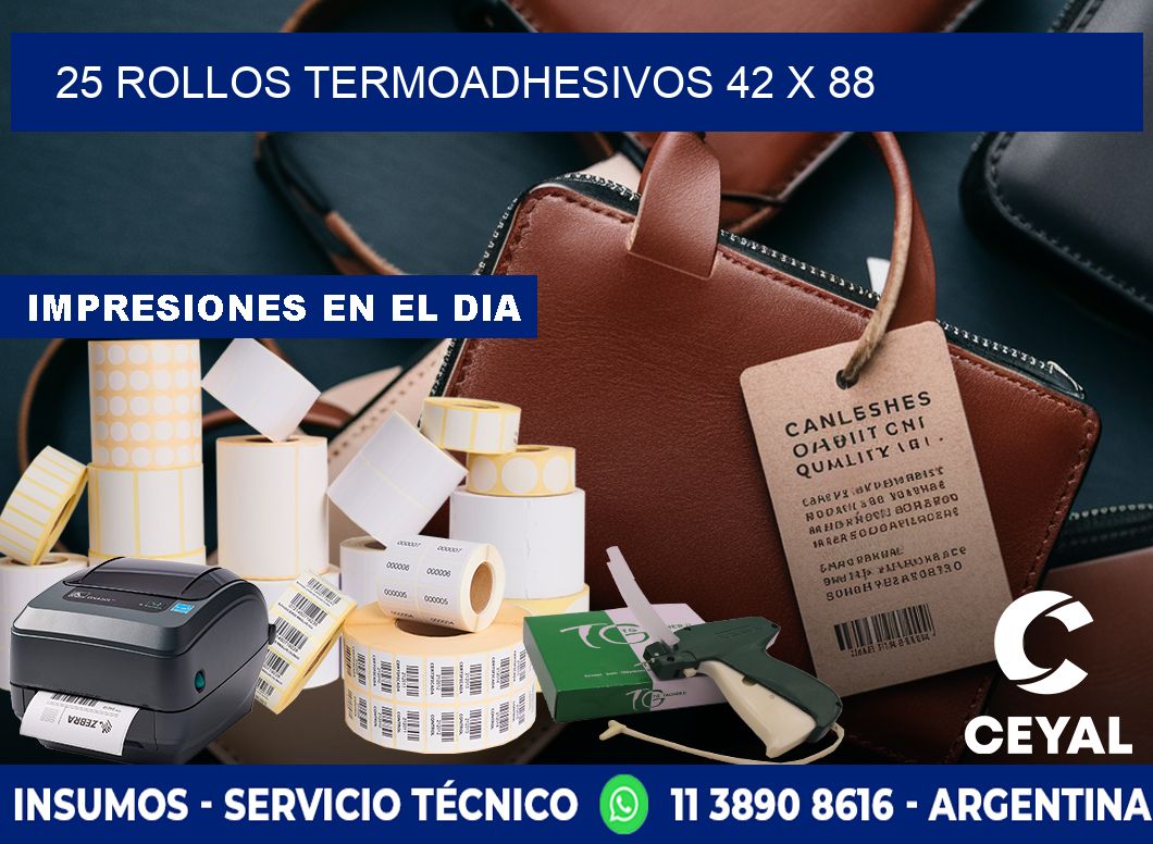 25 ROLLOS TERMOADHESIVOS 42 x 88