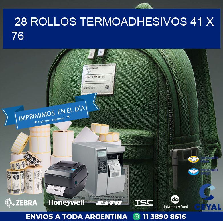 28 ROLLOS TERMOADHESIVOS 41 x 76