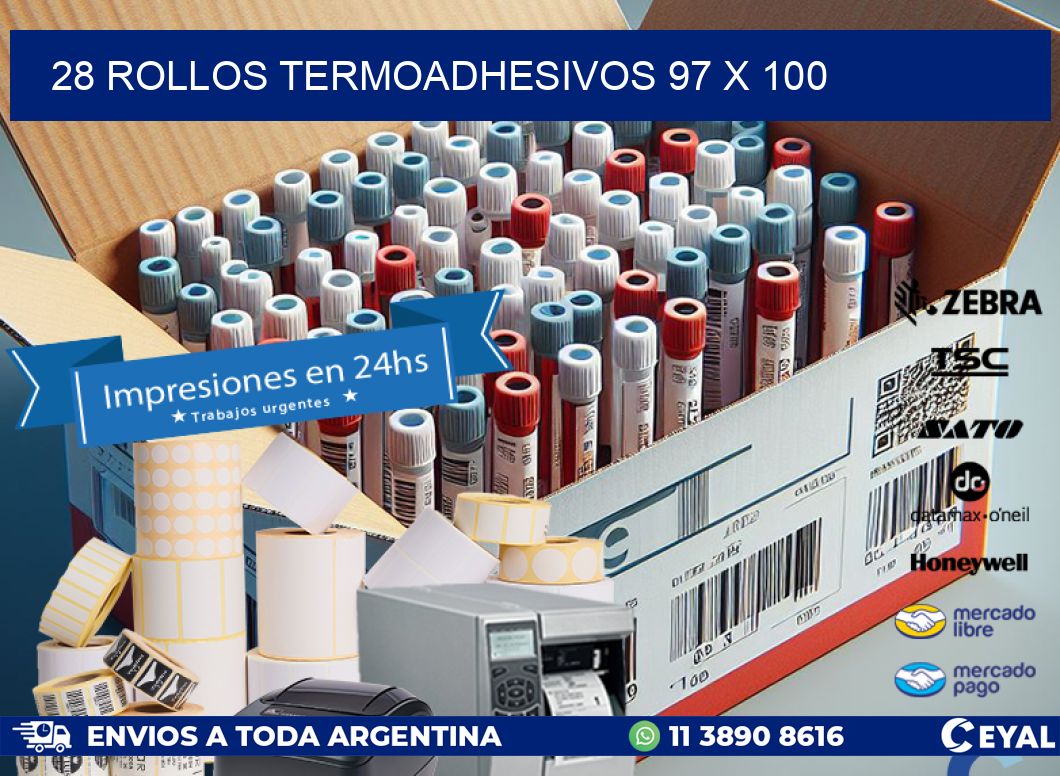 28 ROLLOS TERMOADHESIVOS 97 x 100