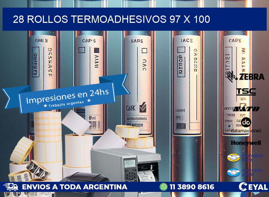28 ROLLOS TERMOADHESIVOS 97 x 100