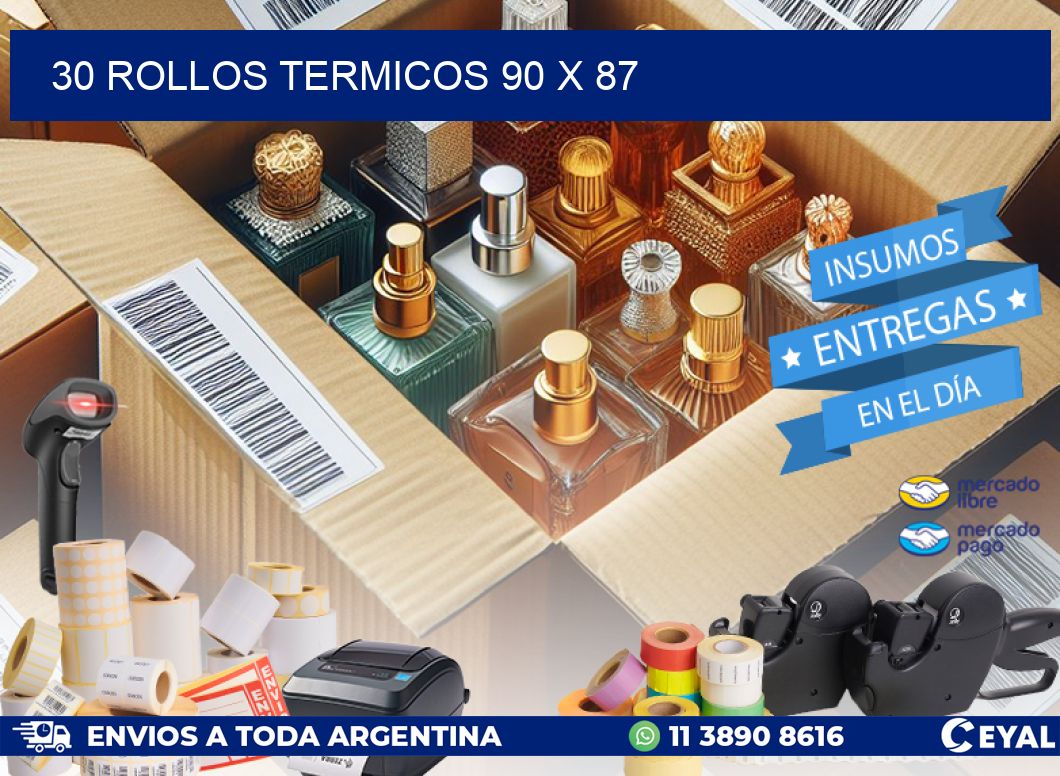 30 ROLLOS TERMICOS 90 x 87