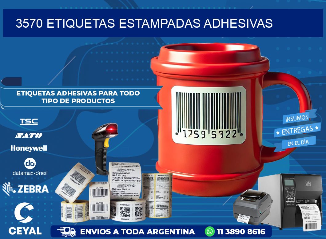 3570 etiquetas estampadas adhesivas