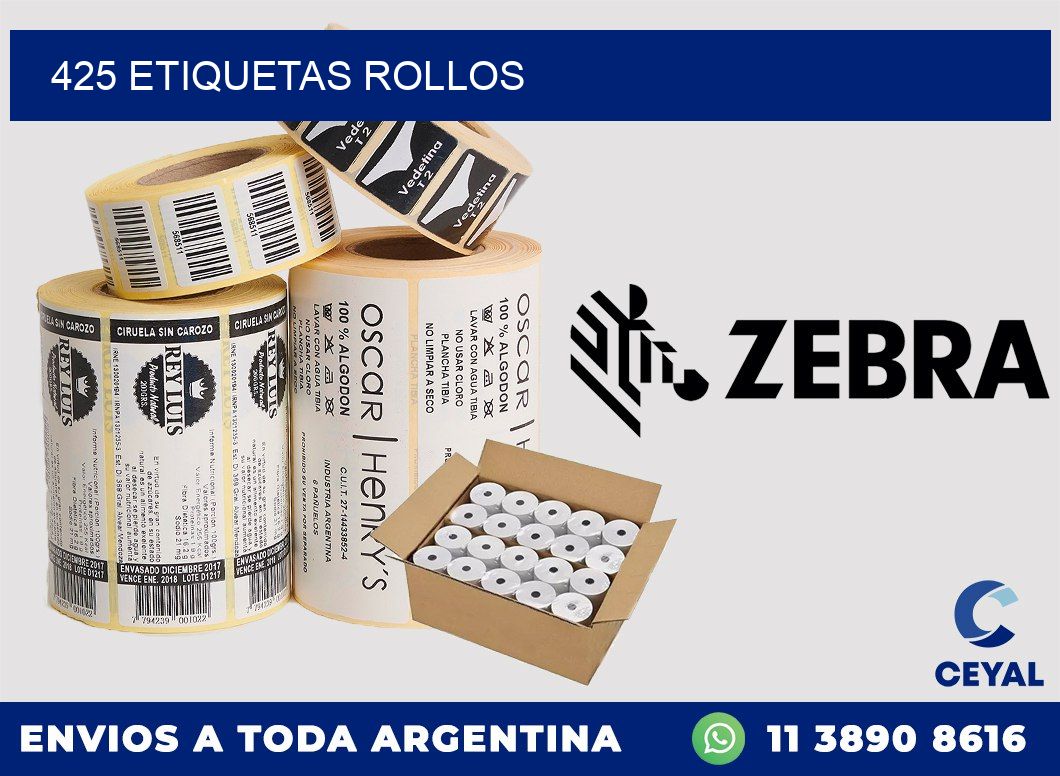 425 etiquetas rollos
