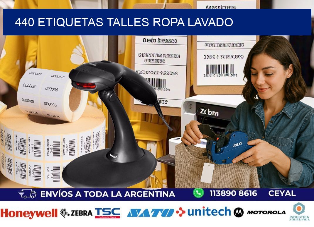 440 ETIQUETAS TALLES ROPA LAVADO