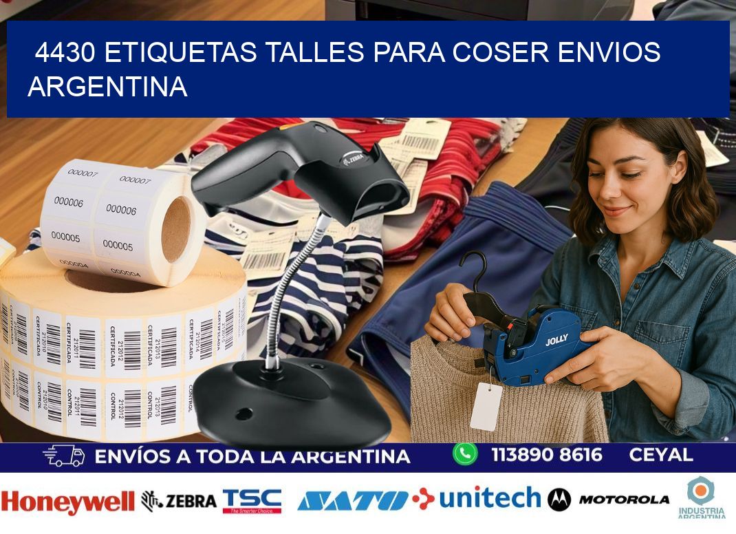 4430 ETIQUETAS TALLES PARA COSER ENVIOS ARGENTINA