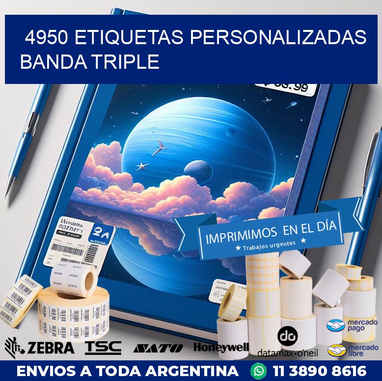 4950 Etiquetas personalizadas banda triple
