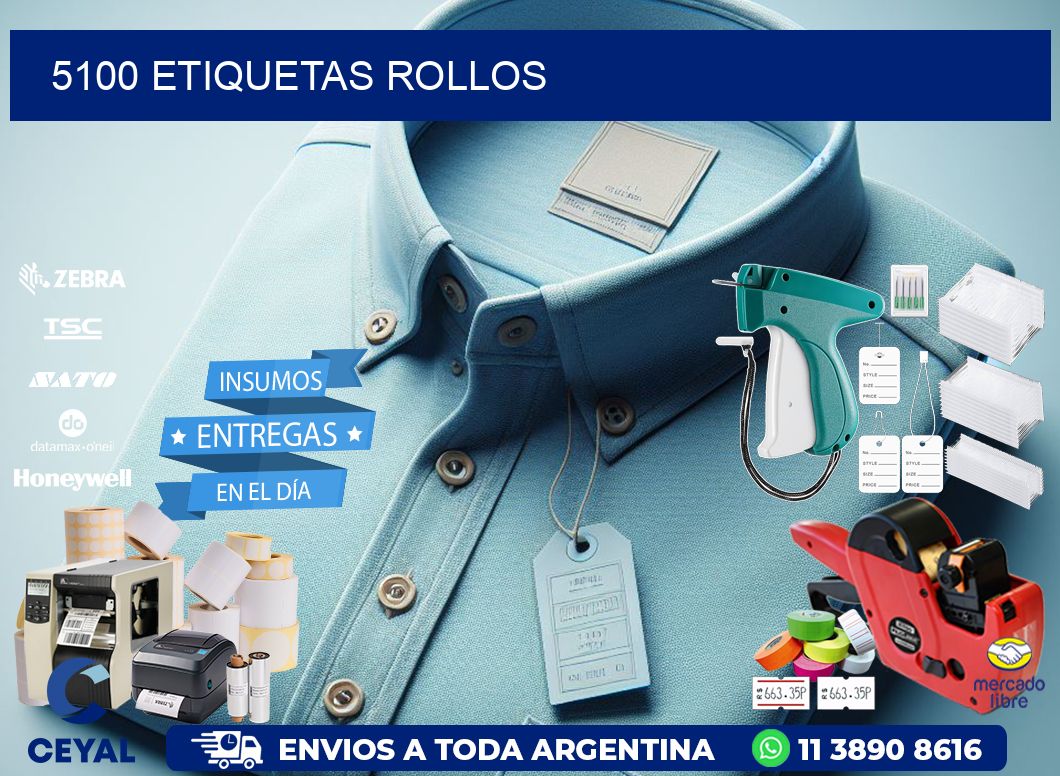 5100 etiquetas rollos