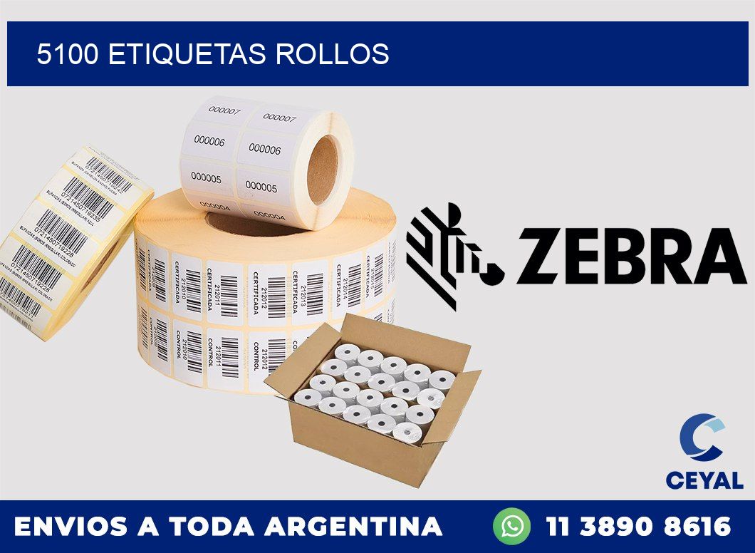 5100 etiquetas rollos