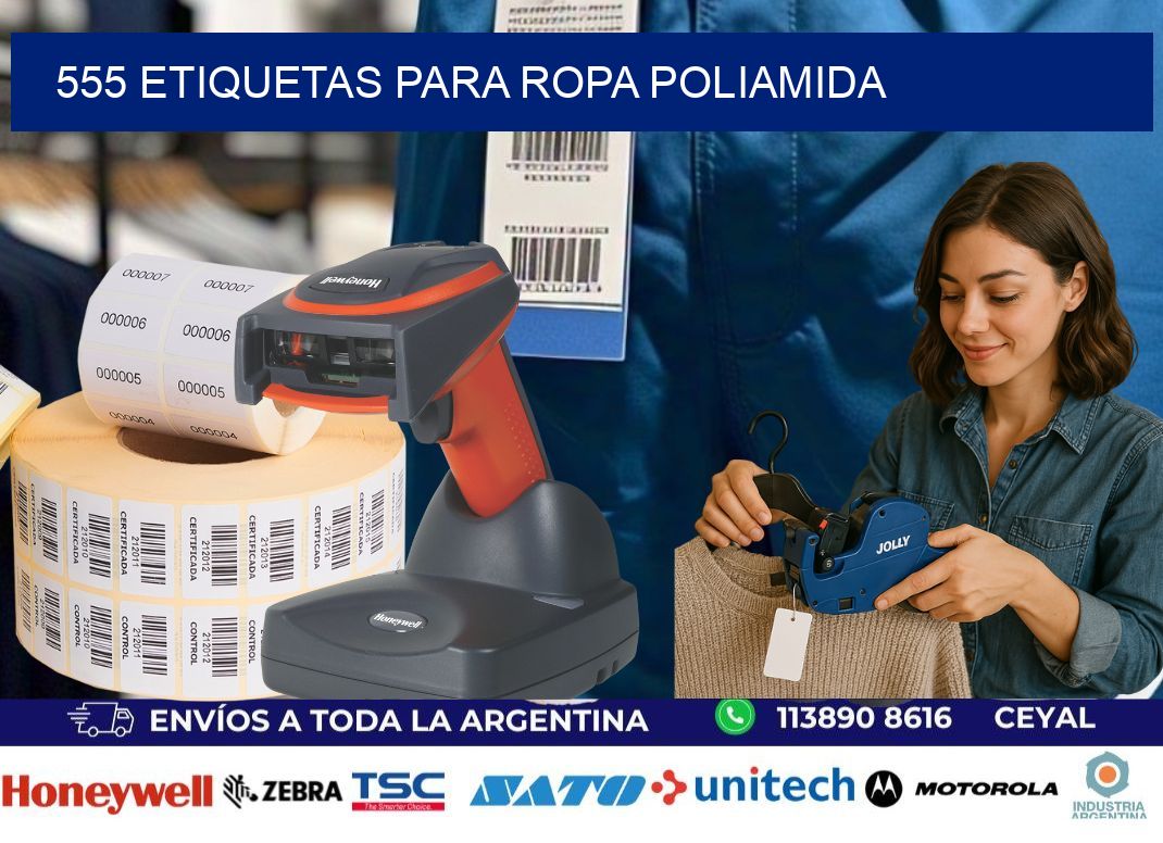 555 Etiquetas para ropa POLIAMIDA