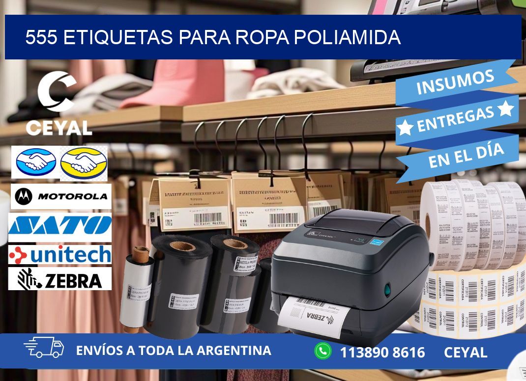 555 Etiquetas para ropa POLIAMIDA