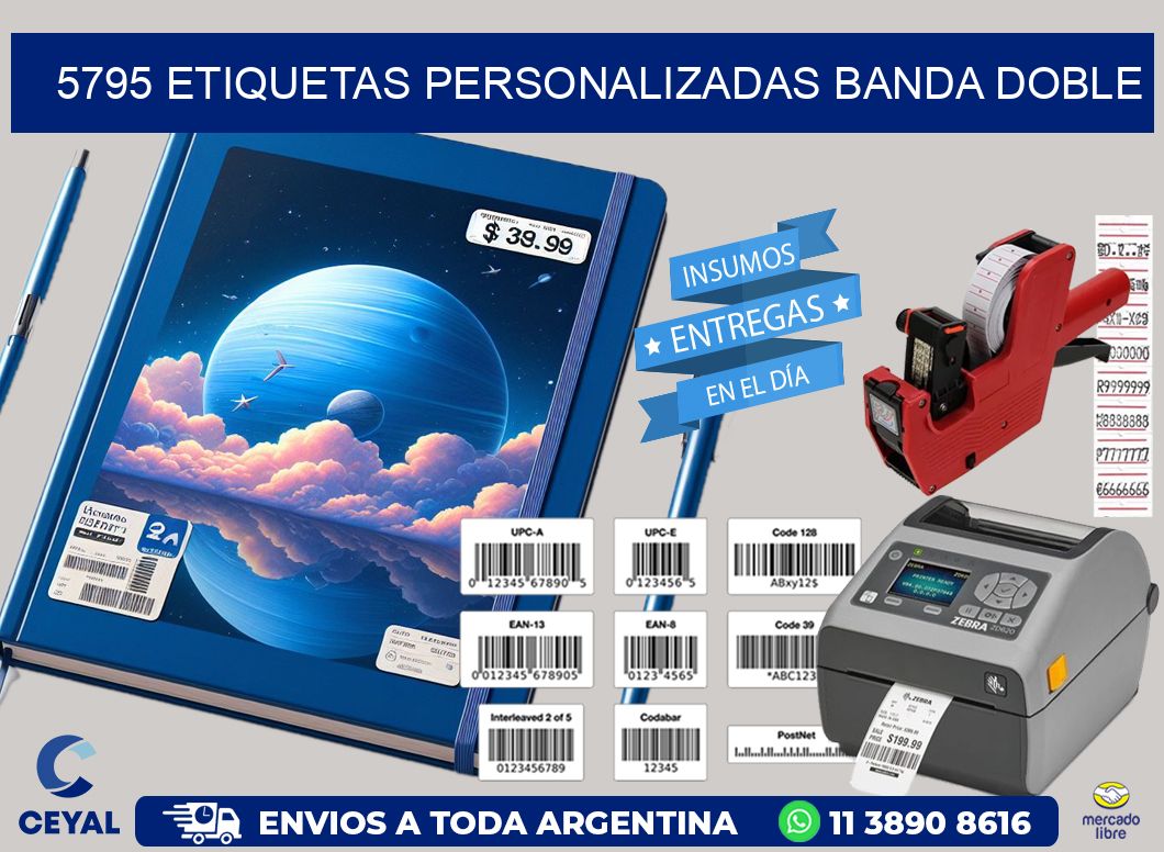 5795 Etiquetas personalizadas banda doble