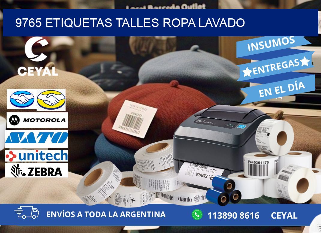 9765 ETIQUETAS TALLES ROPA LAVADO