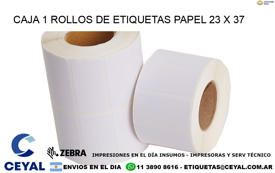 CAJA 1 ROLLOS DE ETIQUETAS PAPEL 23 x 37