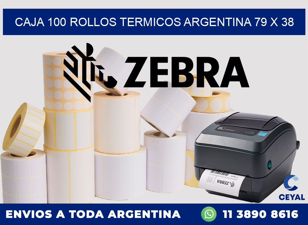 CAJA 100 ROLLOS TERMICOS ARGENTINA 79 x 38