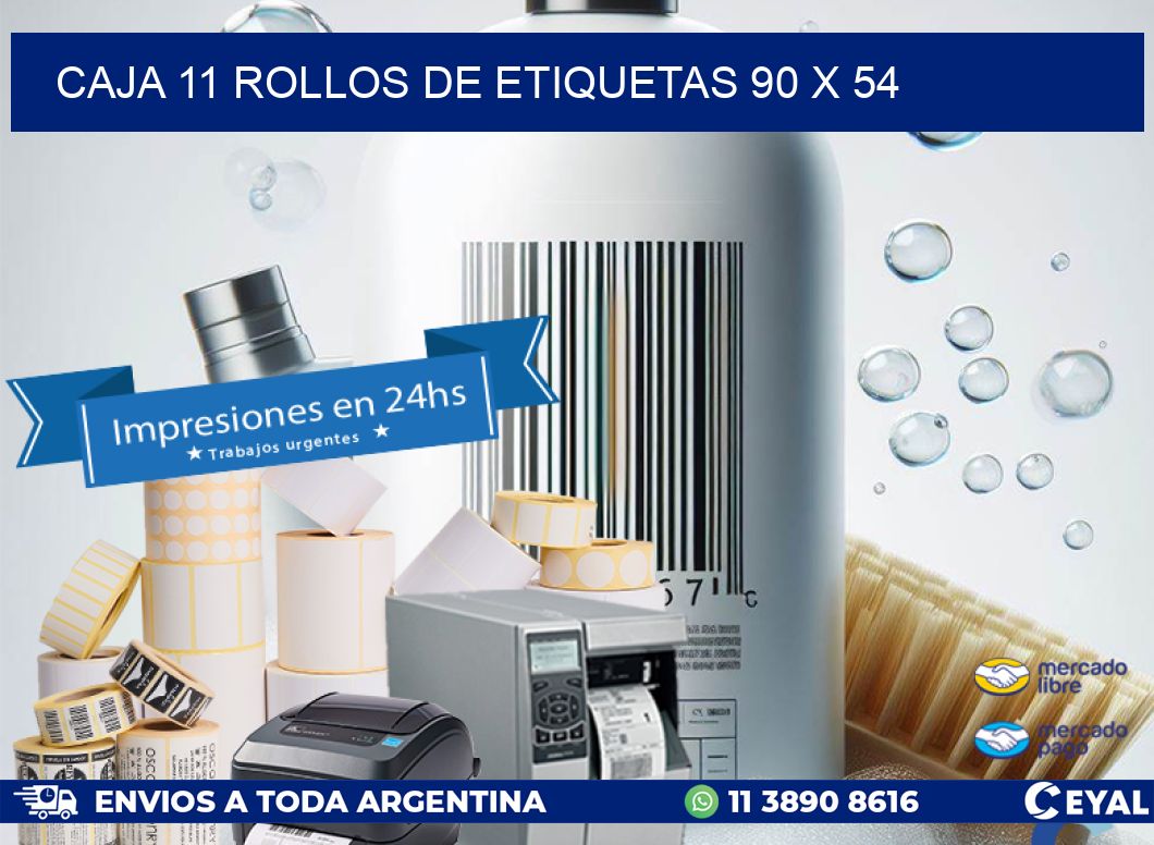 CAJA 11 ROLLOS DE ETIQUETAS 90 x 54