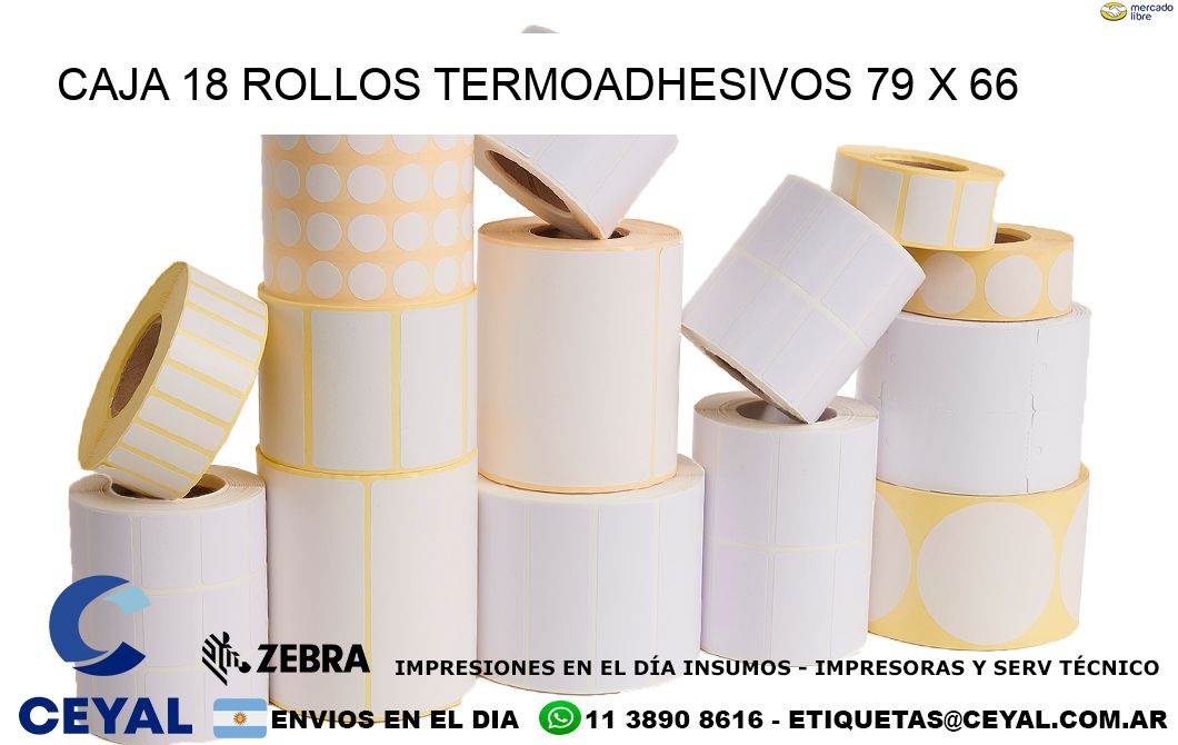 CAJA 18 ROLLOS TERMOADHESIVOS 79 x 66