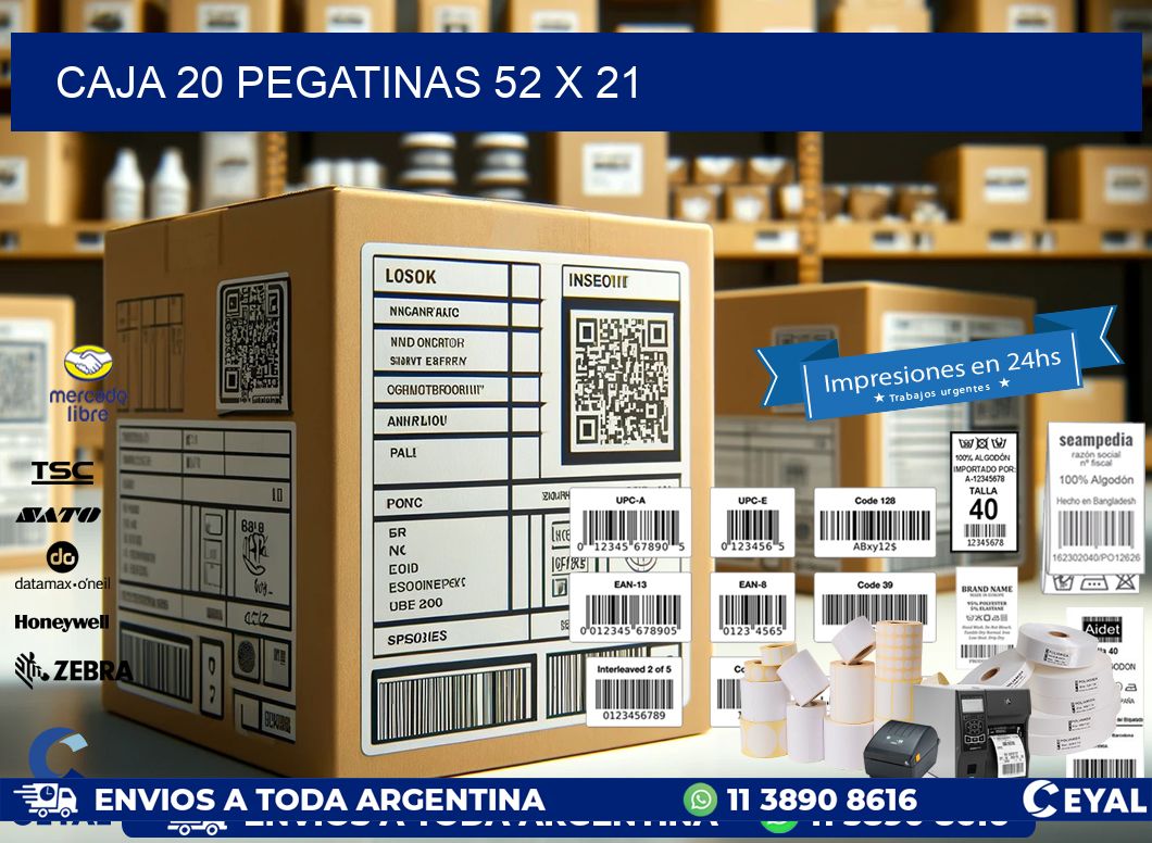 CAJA 20 PEGATINAS 52 x 21