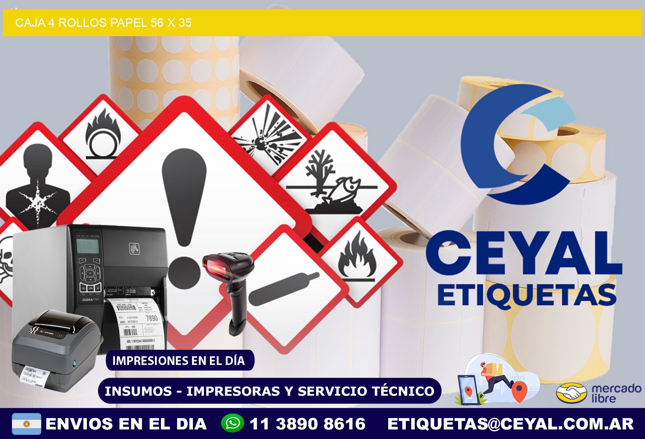 CAJA 4 ROLLOS PAPEL 56 x 35
