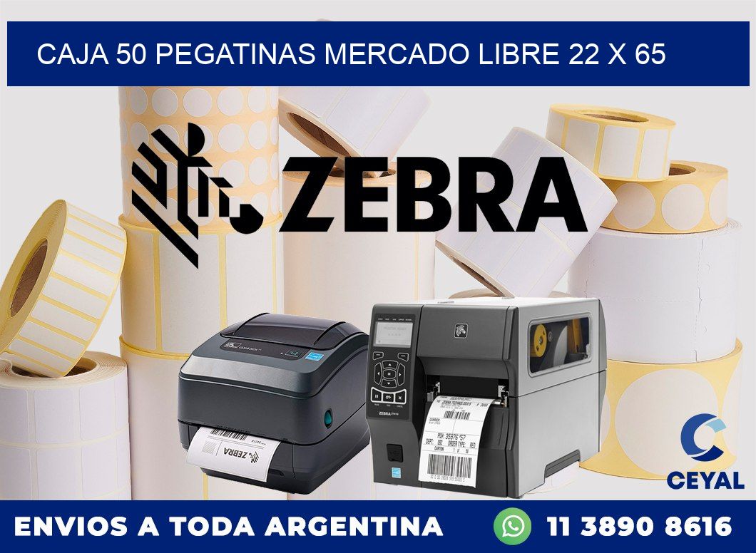CAJA 50 PEGATINAS MERCADO LIBRE 22 x 65