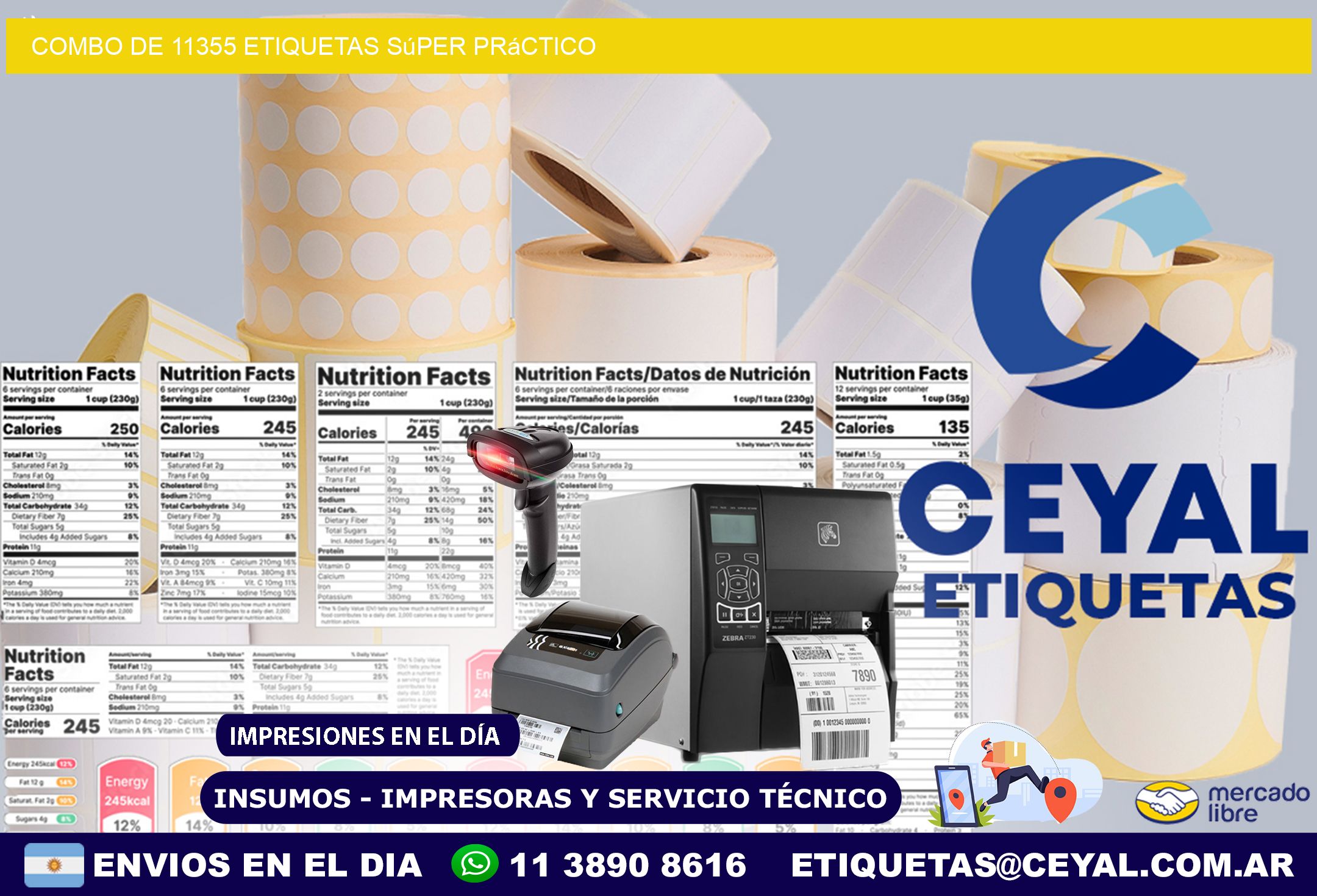 Combo de 11355 etiquetas súper práctico
