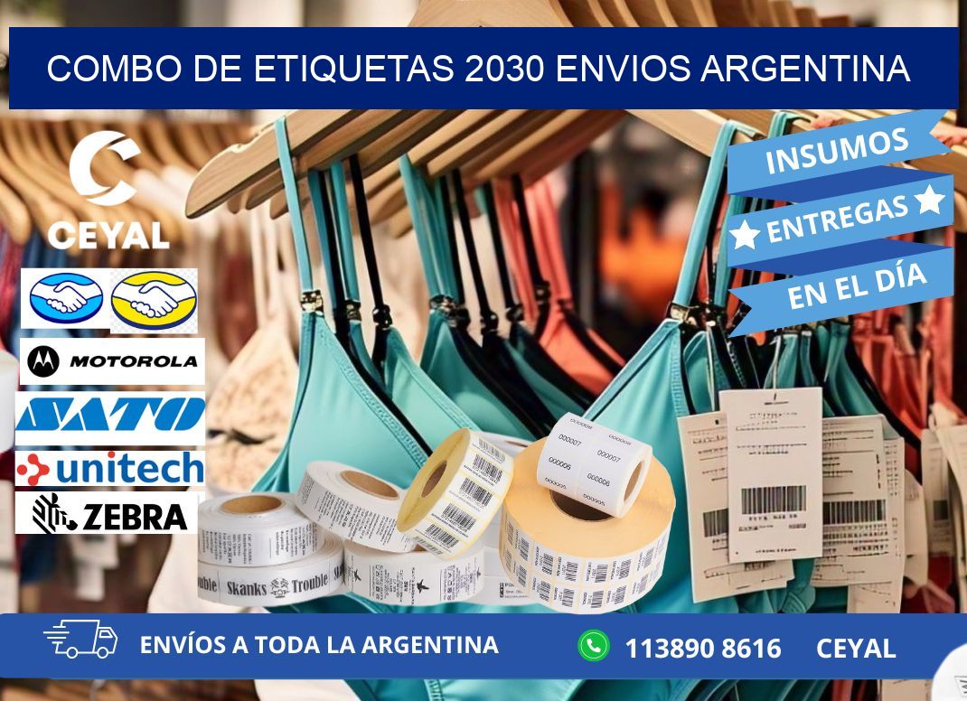 Combo de etiquetas 2030 ENVIOS ARGENTINA