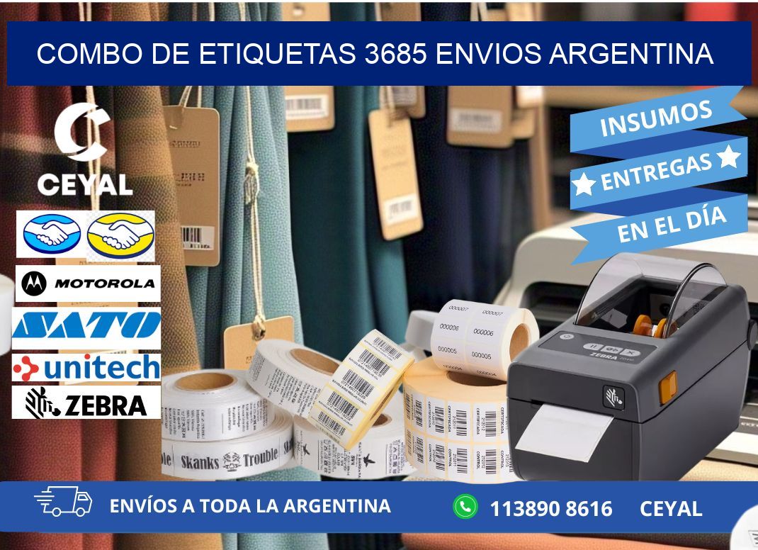 Combo de etiquetas 3685 ENVIOS ARGENTINA