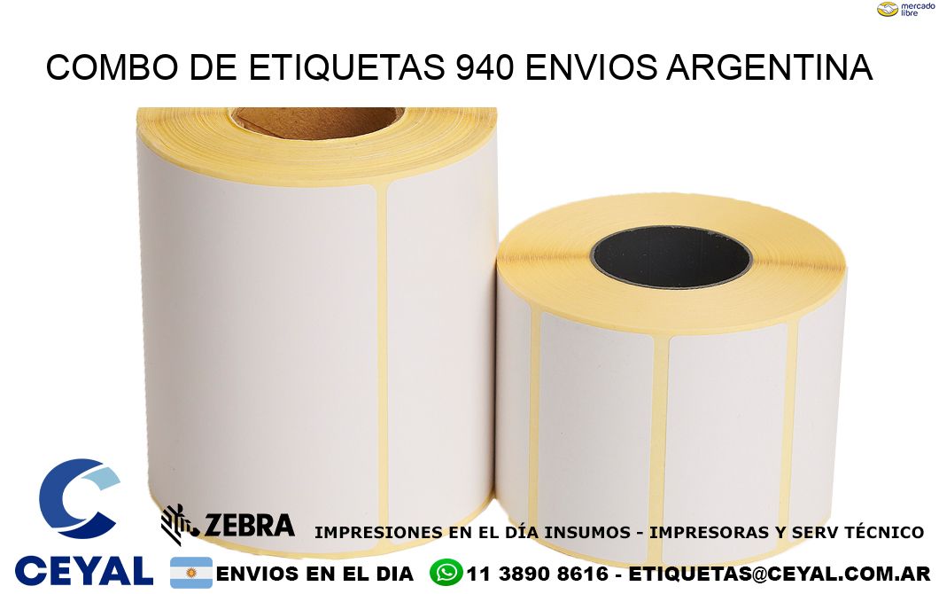 Combo de etiquetas 940 ENVIOS ARGENTINA