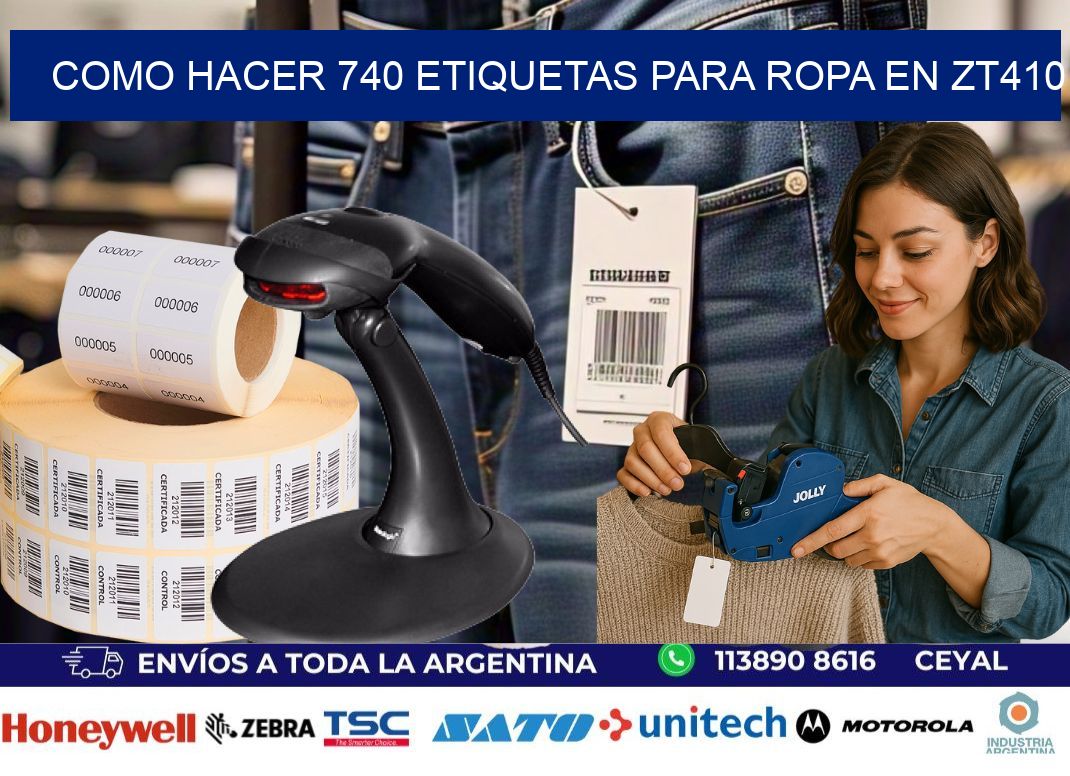 Como hacer 740 etiquetas para ropa en zt410