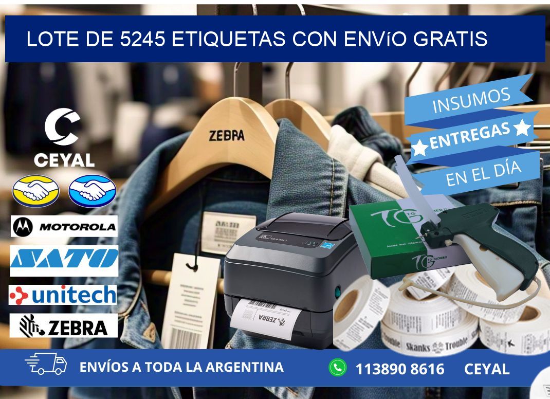 Lote de 5245 etiquetas con envío gratis