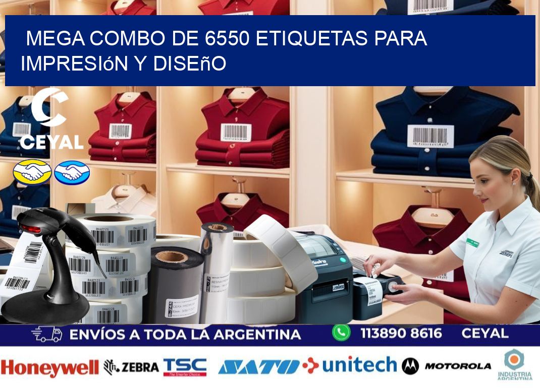 Mega combo de 6550 etiquetas para impresión y diseño