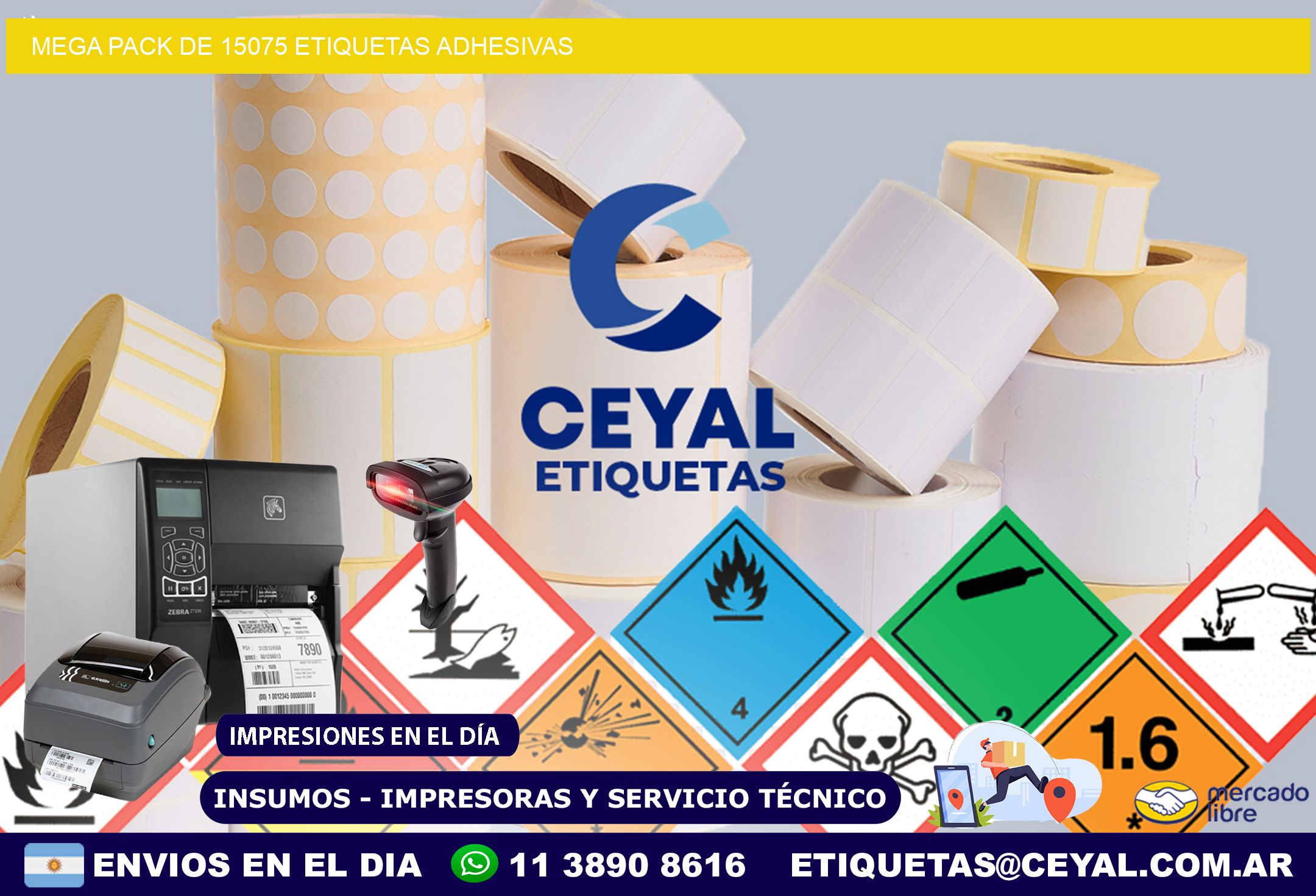 Mega pack de 15075 etiquetas adhesivas