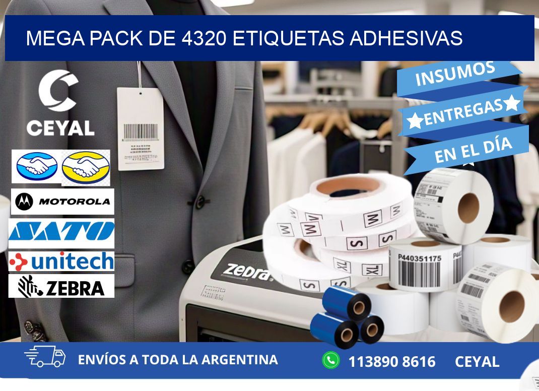 Mega pack de 4320 etiquetas adhesivas