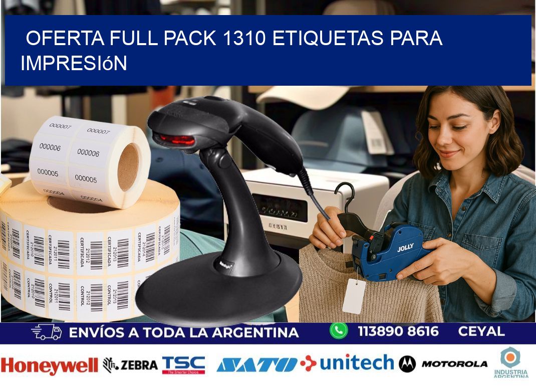 Oferta full pack 1310 etiquetas para impresión
