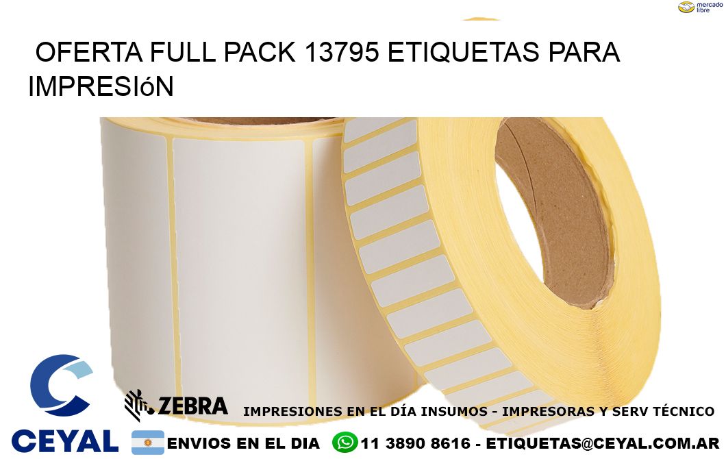 Oferta full pack 13795 etiquetas para impresión